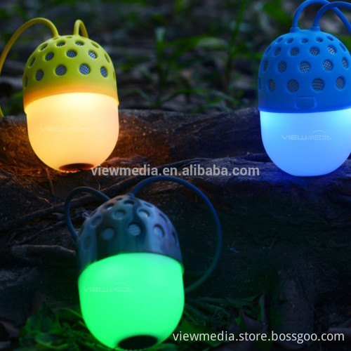Stereo promotional gift kids music mini LED bulb speaker Bluetooth